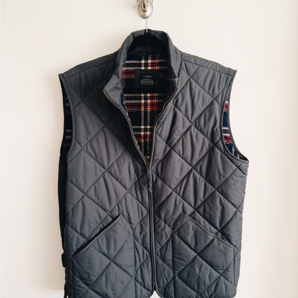 J. Crew Factory Blue Quilted Vest